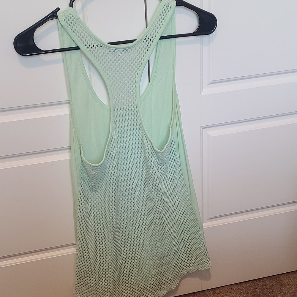 Express Racerback Mesh Back Tank in Mint - Picture 3 of 5